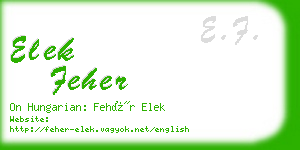 elek feher business card